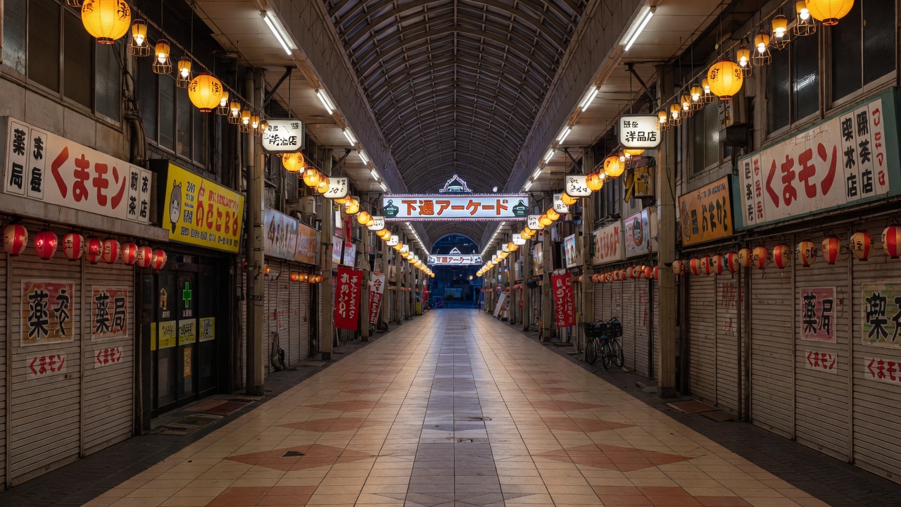 Shimotori, Kumamoto at night
