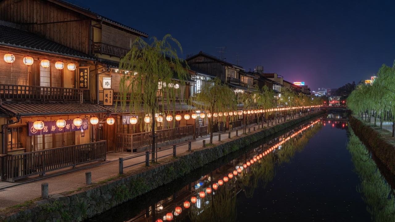 Keyamachi (Gion), Kyoto at night