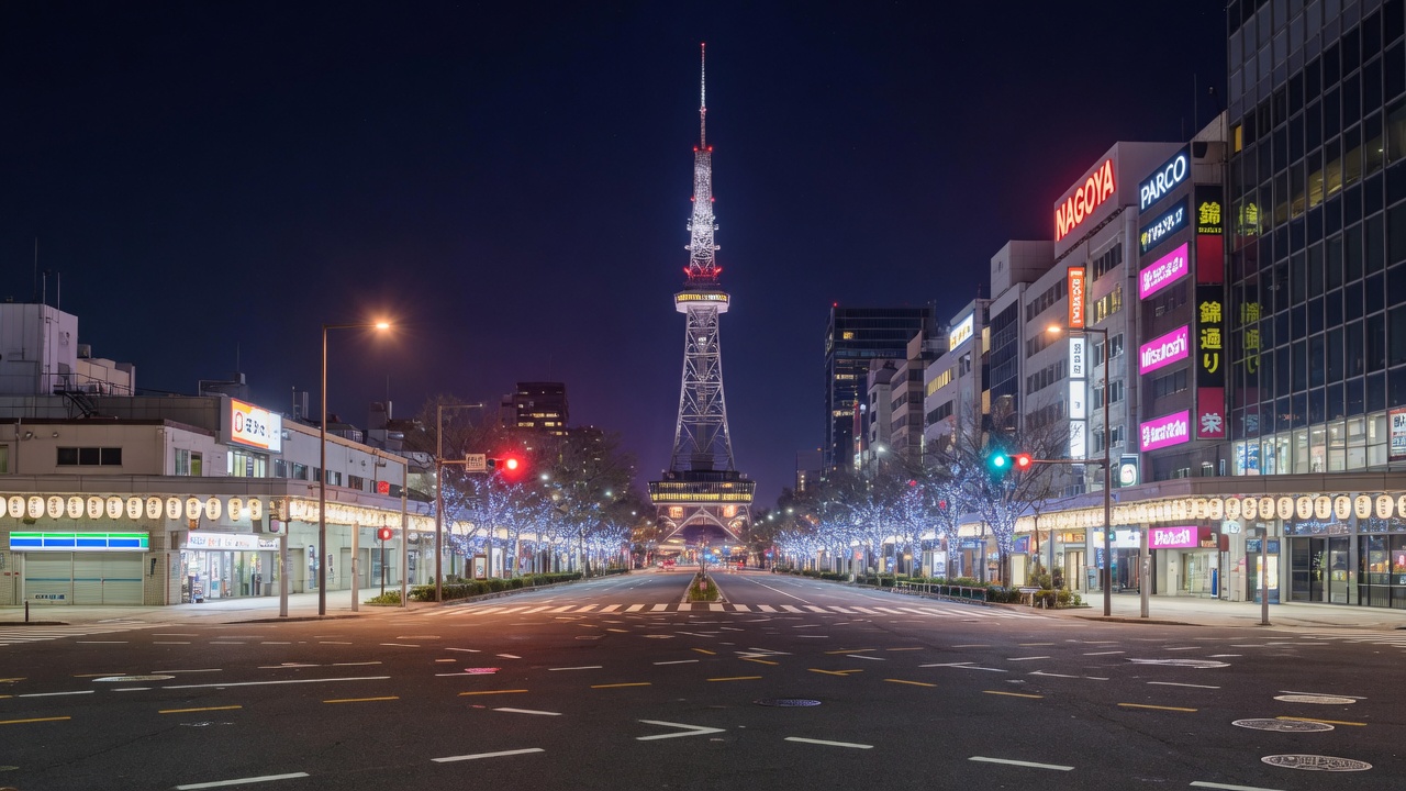 Night street in Nagoya